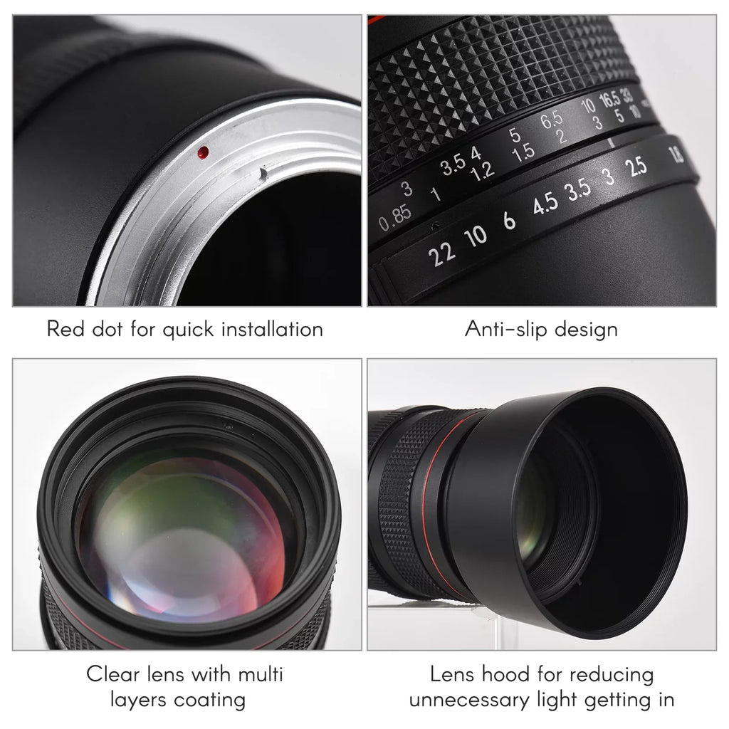 Andoer 85mm F1.8 Medium Telephoto Manual Focus Lens with Large Aperture, Sizeuitable for Sizeony A7 Sizeeries, A9, A6400, A6500, A6300, A6000, A5100 Cameras