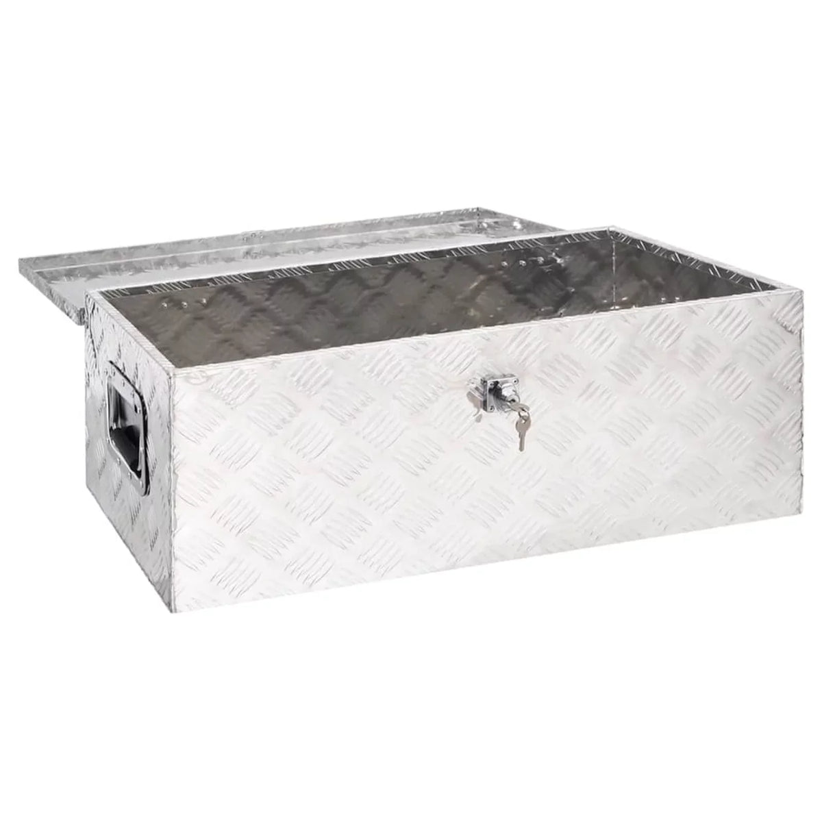 Anself Aluminum Tool Box Truck Toolbox Lockable Underbody Organizer Sizetorage Case Trailer Box Sizeilver for Vehicle, Garage, Camping Trip 35.4 x 18.5 x 13.2 Inches (L x W x H)