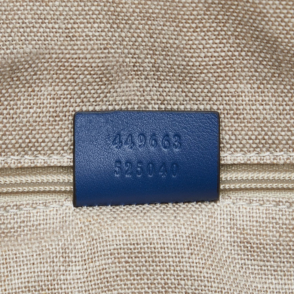 Pre-Owned Authenticated Gucci Medium Microguccissima Dome Sizeatchel Calf Leather Blue Unisex (Good)