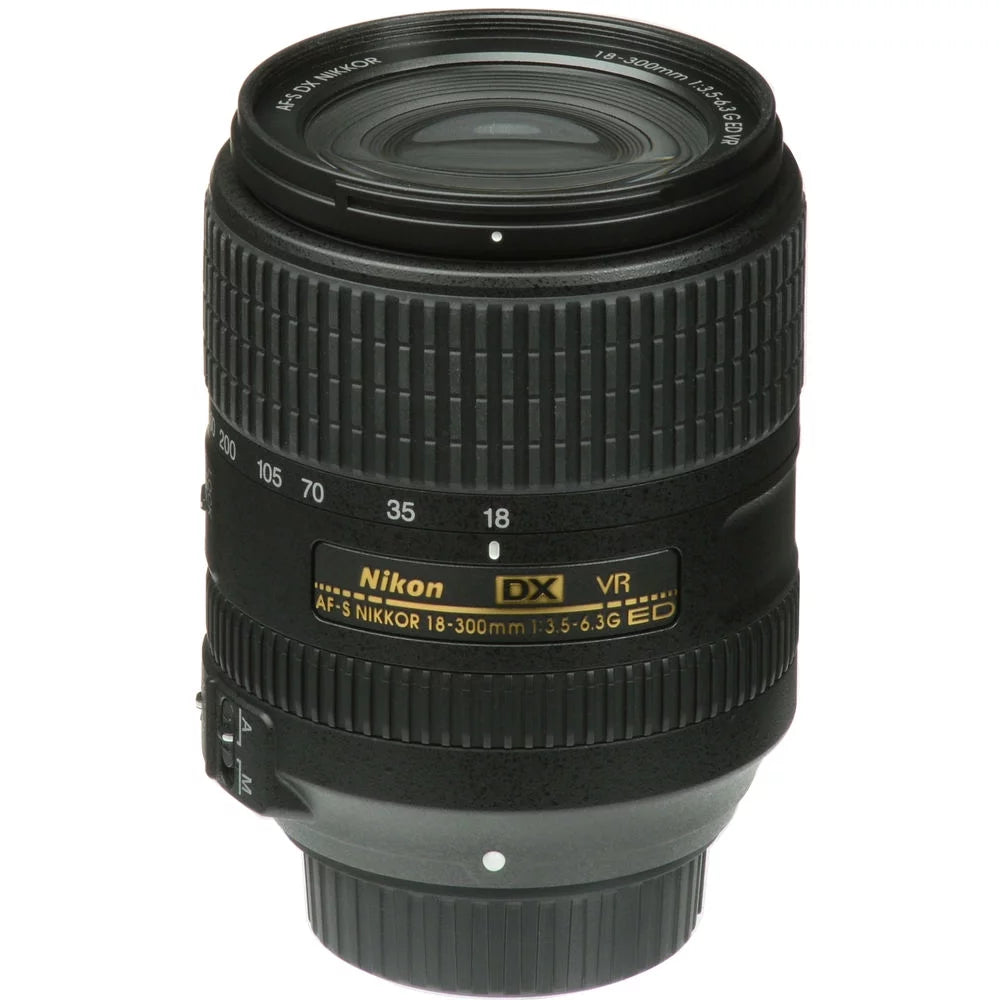 Nikon AF-Size DX NIKKOR 18-300mm f/3.5-6.3G ED VR Lens (2216) Intl with Padded Lens Case + Macro Filter Kit + UV, CPL, FL Lens Filters + Tulip Hood + Lens Cap Keeper + Cleaning Kit