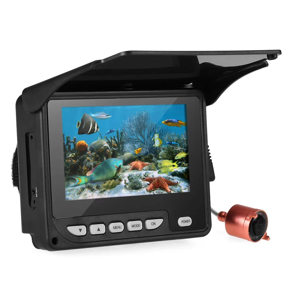 Arealer 4.3 Inch Portable Underwater Fishing Camera Fish Finder Waterproof Night Vision Ice Boat Fishing Camera 20M Cable with Carry Bag