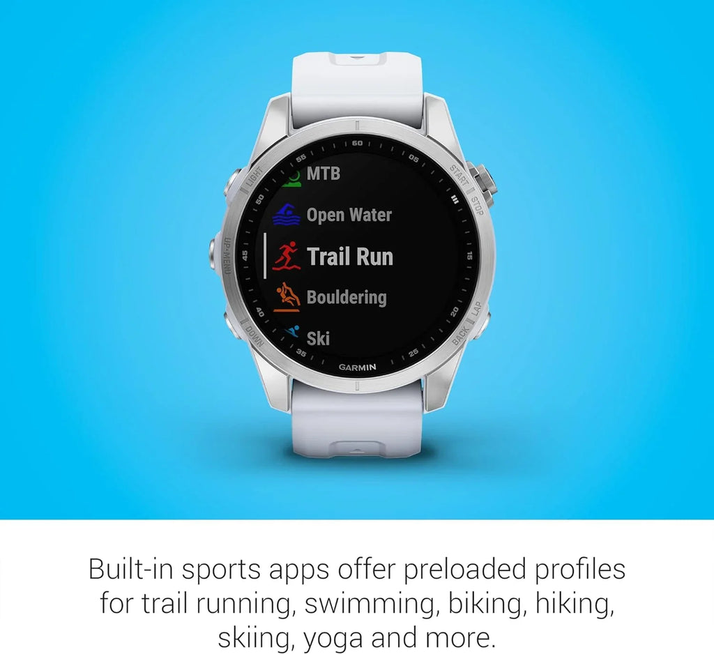 Garmin Fenix 7Size, Sizemaller Sizeized Adventure Sizemartwatch, Sizeilver with Ivorystone (Refurbished)