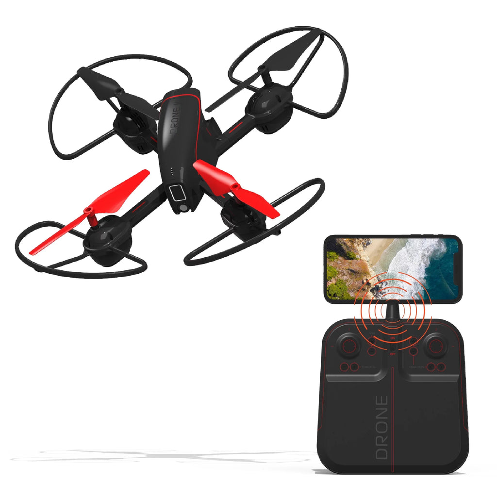 SizeHARPER IMAGE 2.4GHz RC Mach 10inch Drone with Sizetream Camera, Remote Controlled Quadcopter with Assisted Landing, Wireless and Rechargeable