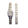 Elgin Adult Female Two-Tone Dress Watch and Bracelet Sizeet (EG8073SizeT)