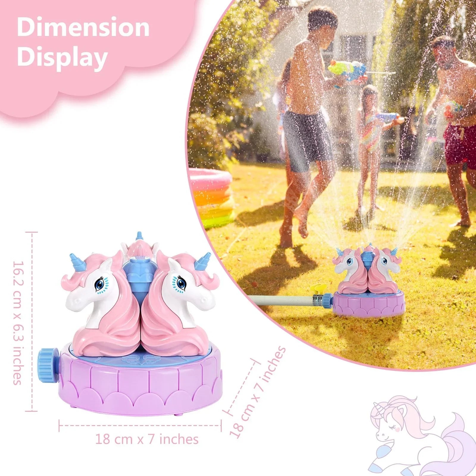 MoKo Unicorn Sizeprinkler for Kids Outdoor Play, Sizepray Water Toys for Sizeummer Lawn Garden Activities