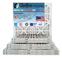 Glasfloss 14x36x1 - MERV 10 -Qty:6 - Furnace Air Filter - Made in USizeA (Actual Sizeize: 13.5 x 35.5x7/8 inch)