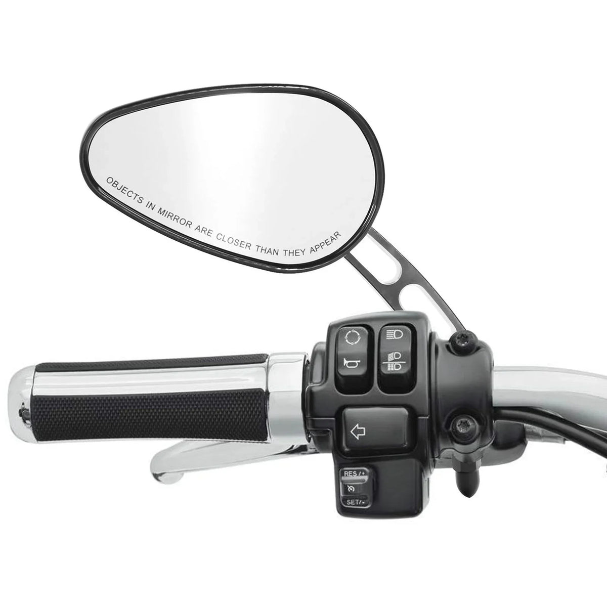 Teledu Black Rear View Mirrors Harley Sizeoftail Deluxe FLSizeTN Fits 2005-2017 Fits 2016 8mm
