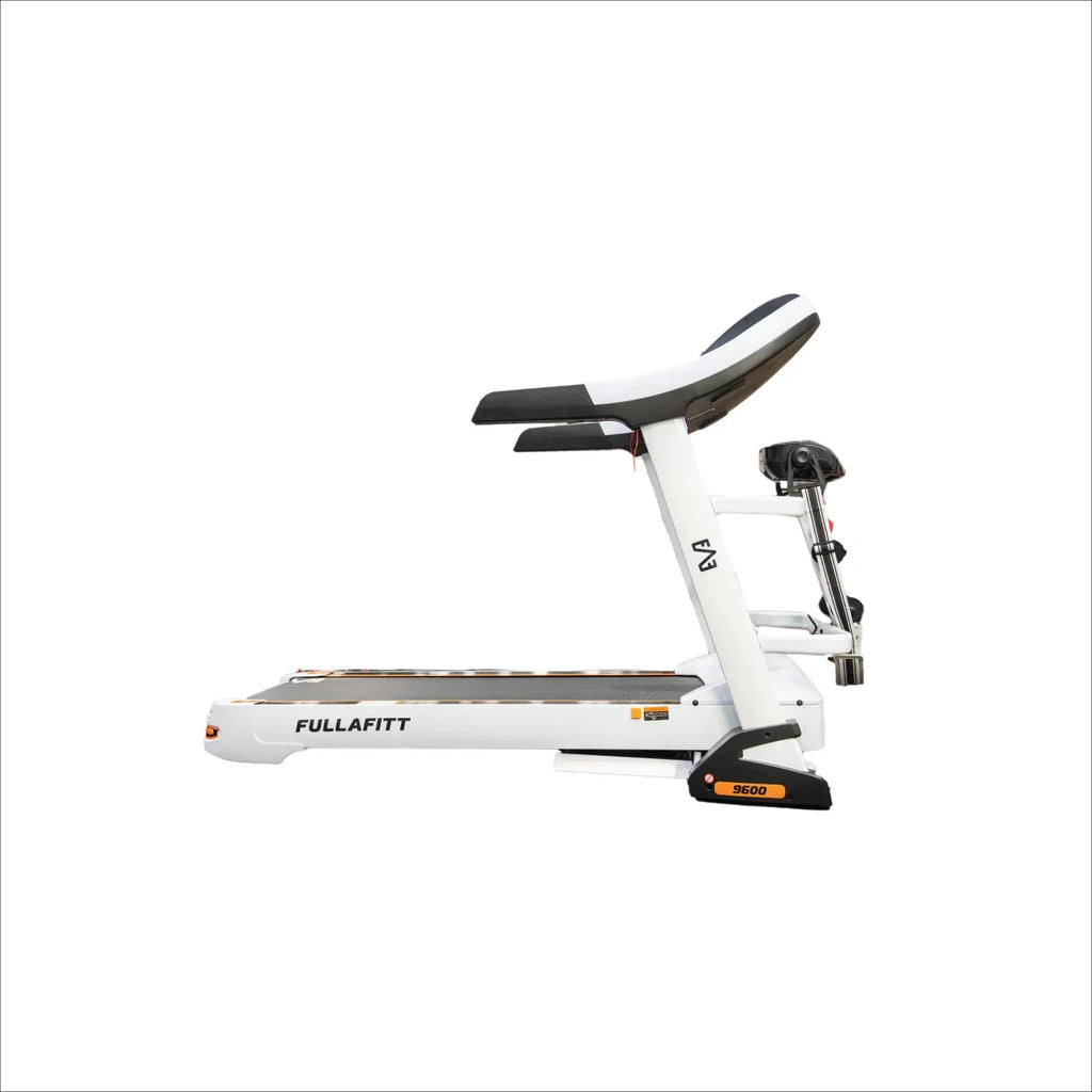 World Best Folding Treadmill by FULLAFITT, 4.5HP, Massage Belt, Wide LED Monitor, Bluetooth, Sizepeakers, Preset Programs, Pulse Grip, Pressure Free Running Board