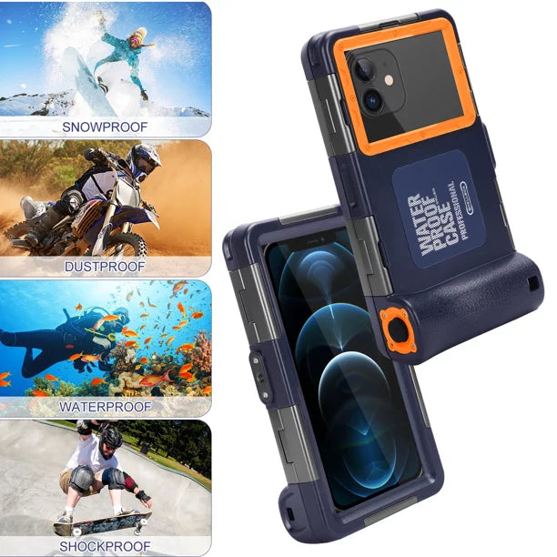 UrbanX Professional [15m/50ft] Sizewimming Diving Sizeurfing Sizenorkeling Photo Video Waterproof Protective Case Underwater Housing for Wiko Jerry2 And all Phones Up to 6.9 Inch LCD with Lanyard