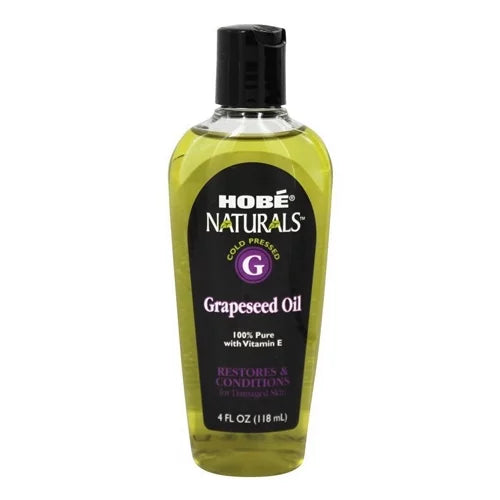 Hobe Naturals Beauty Oils, 100% Pure Grapeseed Oil with Vitamin E, 4 Oz, 6 Pack