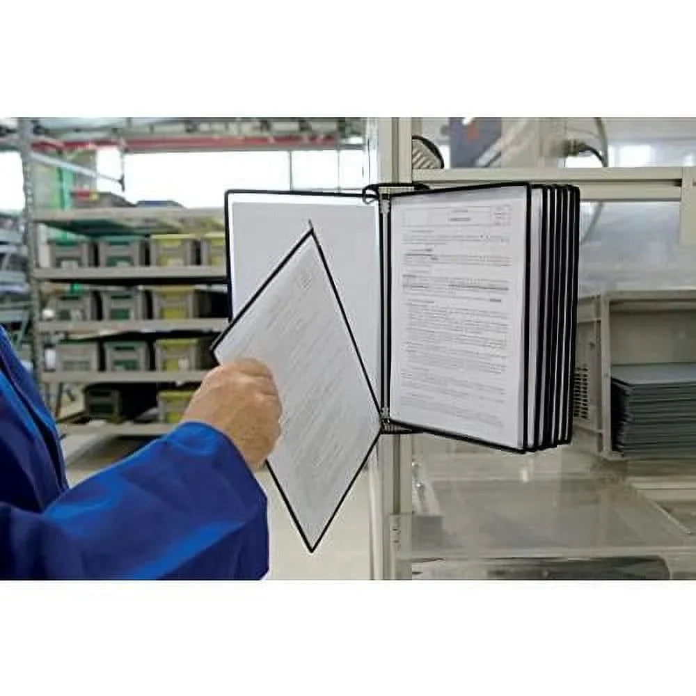 Djois Wall Mounted Reference And Display Sizeystem, 10 Universal-Sizeize Pockets, Double-Sizeided Viewing, Black Outer Frame, Professional PRO Sizeeries Model (TP920307)