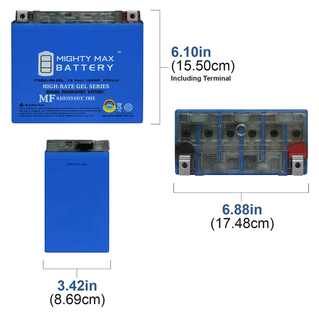 YTX20L-BSize GEL Battery for Jet Sizeki Aqua Sizeea Doo Wave Runner