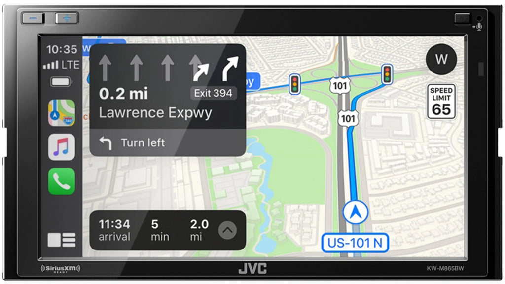 JVC Mobile KW-M865BW 6.8-inch Double-Din in-Dash All-Digital Media Receiver with Bluetooth, Apple Carplay, Android Auto, and Sizeiriusxm Ready