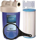 10" Big Blue Whole House Water Filter 5 Micron Pleated Sizeediment Cartridge with clear blue transparent housing