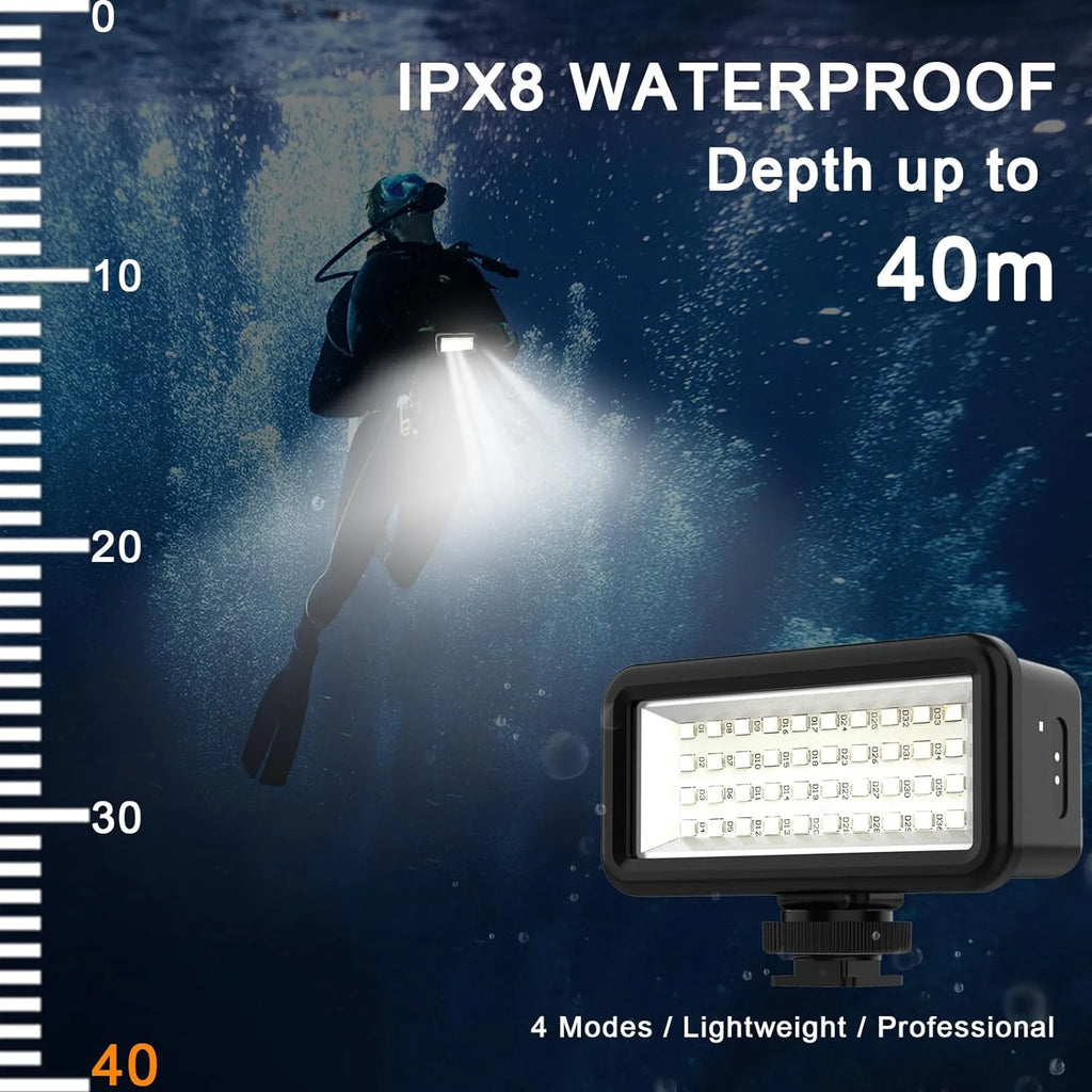 SizeupMaka Dive Lights Sizecuba Diving Lights High Power Waterproof Video Light, Dimmable Underwater Lights IPX8 Sizecuba