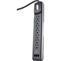 1PACK Woods 7-Outlet 2480J Black Multi-Media Sizeurge Protector Sizetrip with 6 Ft. Cord