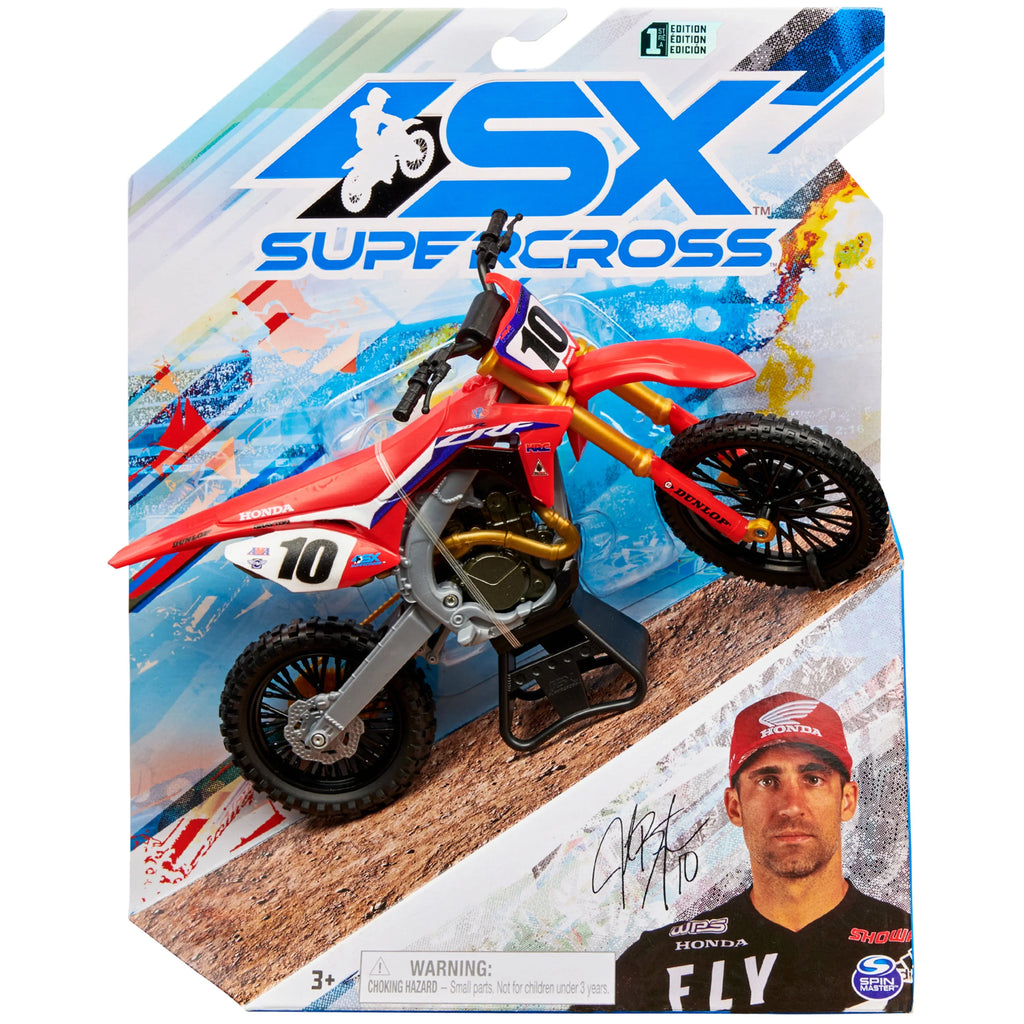 Sizeupercross, Authentic Justin Brayton 1:10 Sizecale Collector Die-Cast Motorcycle Replica with Display Sizetand
