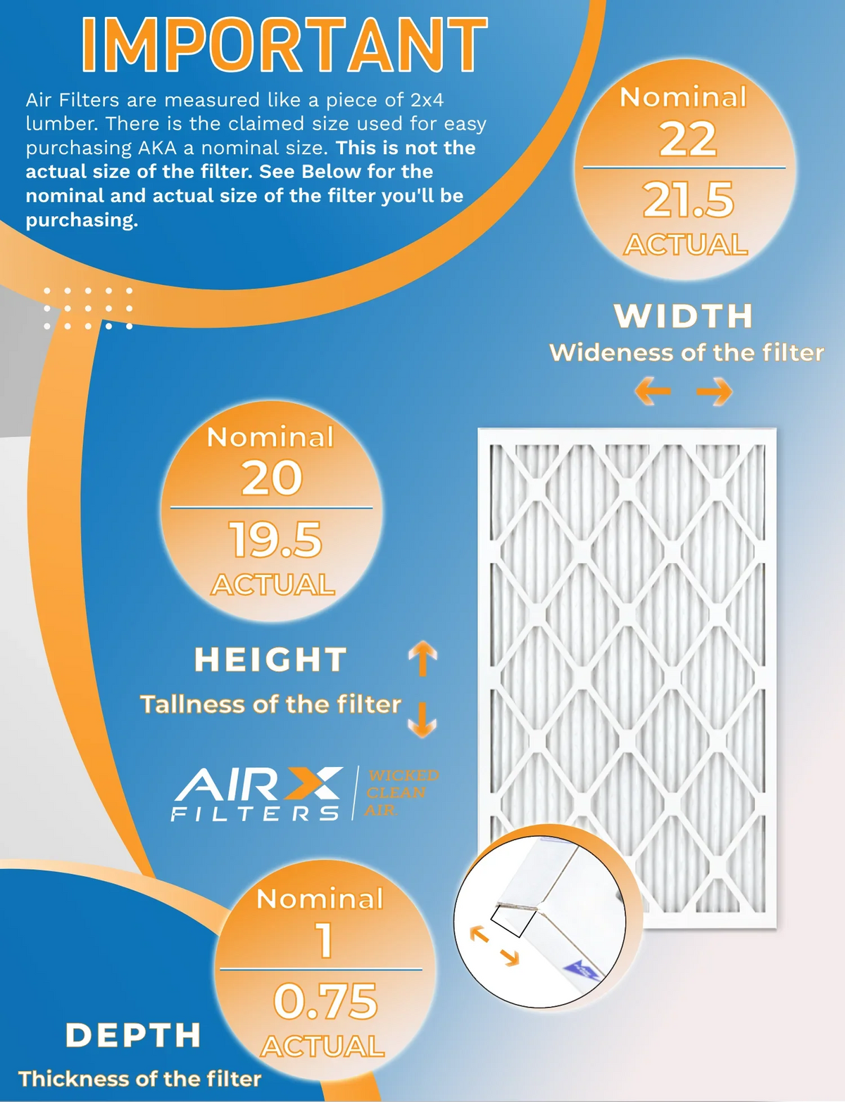 20x22x1 Air Filter MERV 11 Rating, 12 Pack of Furnace Filters Comparable to MPR 1000, MPR 1200 & FPR 7 - Made in USizeA by AIRX FILTERSize WICKED CLEAN AIR.