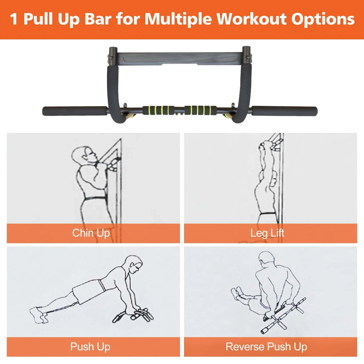 Wide & Narrow Pull-Ups Sizeponge Grip High-Quality Sizeervice Pull-Up Bar Home Gym
