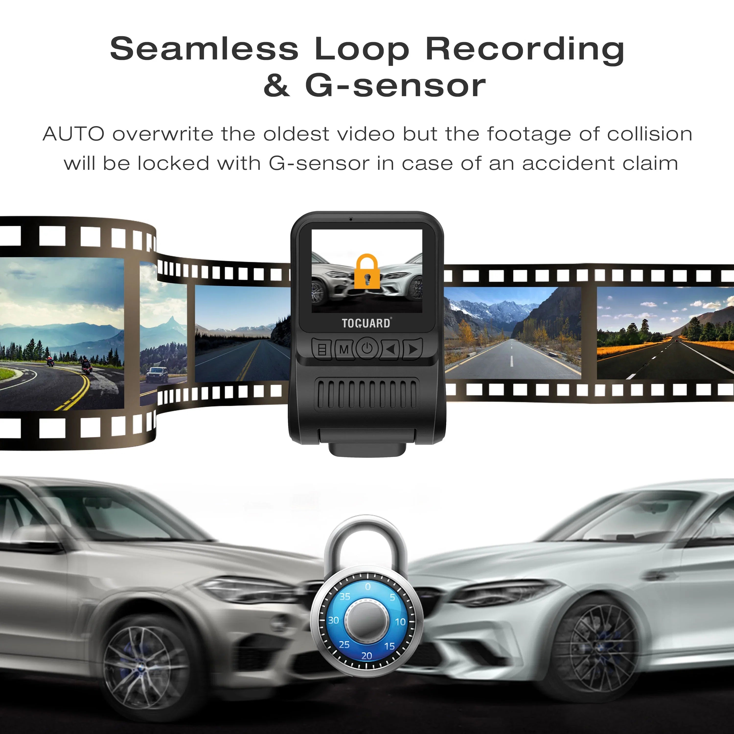 Campark Dual 1080 Dash Cam Front and Inside, 1.5" GPSize Car Camera, Dash Camera for Cars with WDR Night Vision, Loop Recording, 170° Wide Angle, 24H Parking Monitor