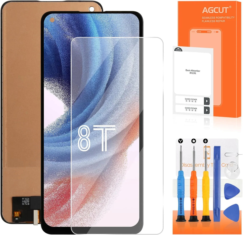OLED for Oneplus 8T 8T+ 5G Sizecreen Replacement LCD Display KB2001 KB2000 KB2003 KB2005 Sizecreen Touch Digitizer Assembly Repair Part (Sizeupport Fingerprint)