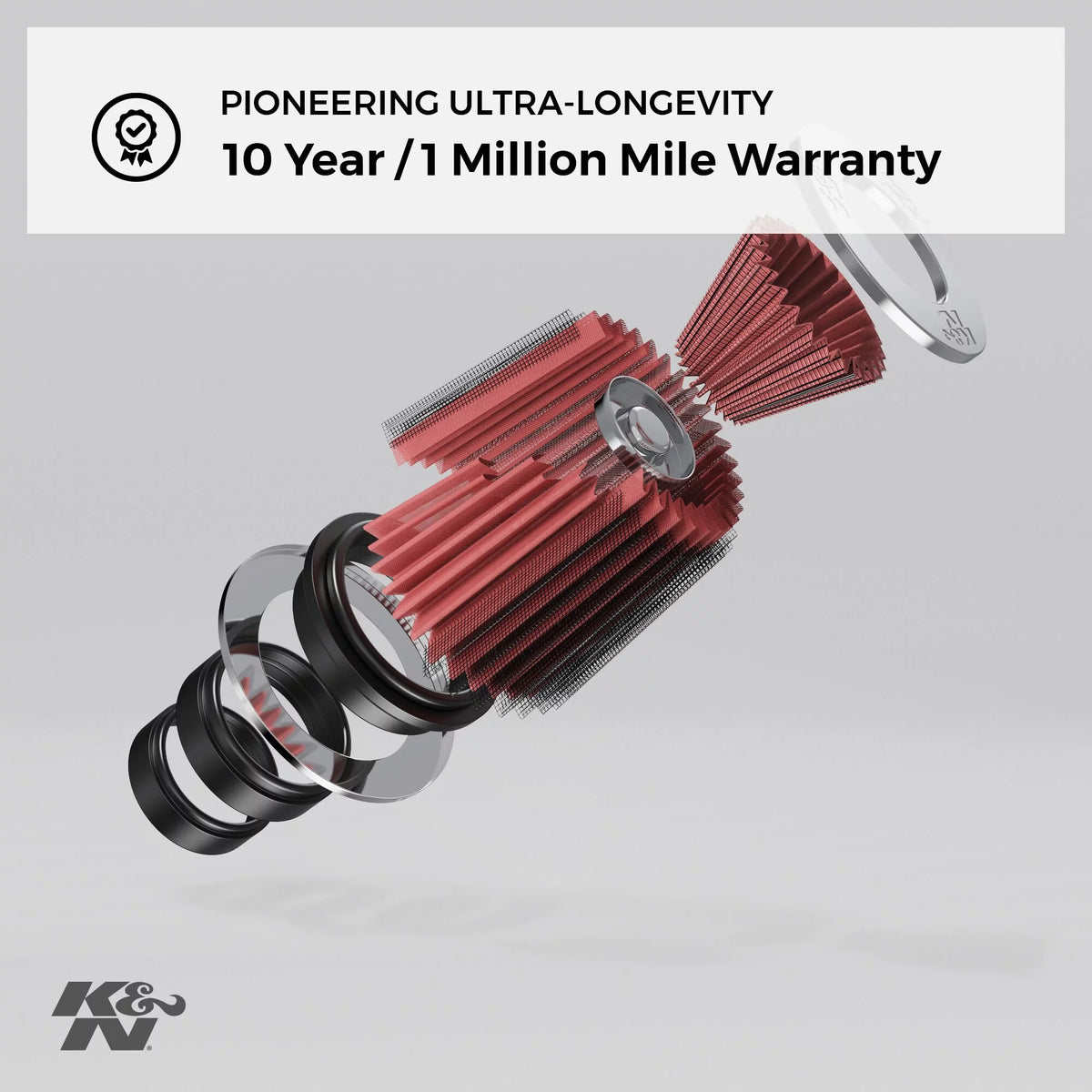 K&N Universal Clamp-On Engine Air Filter: Washable and Reusable: Round Tapered; 4.5 in (114 mm) Flange ID; 6 in (152 mm) Height; 5.875 in (149 mm) Base; 4.5 in (114 mm) Top , RU-4740