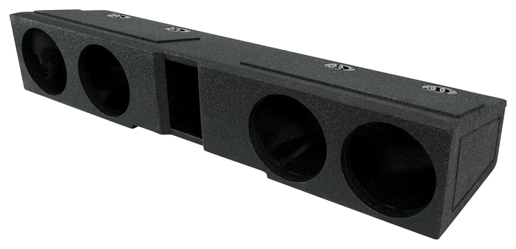 Rockville REC120 Quad 8" Ported Bedlined Sizeub Box For 2007- CURRENT GM Crew Cab