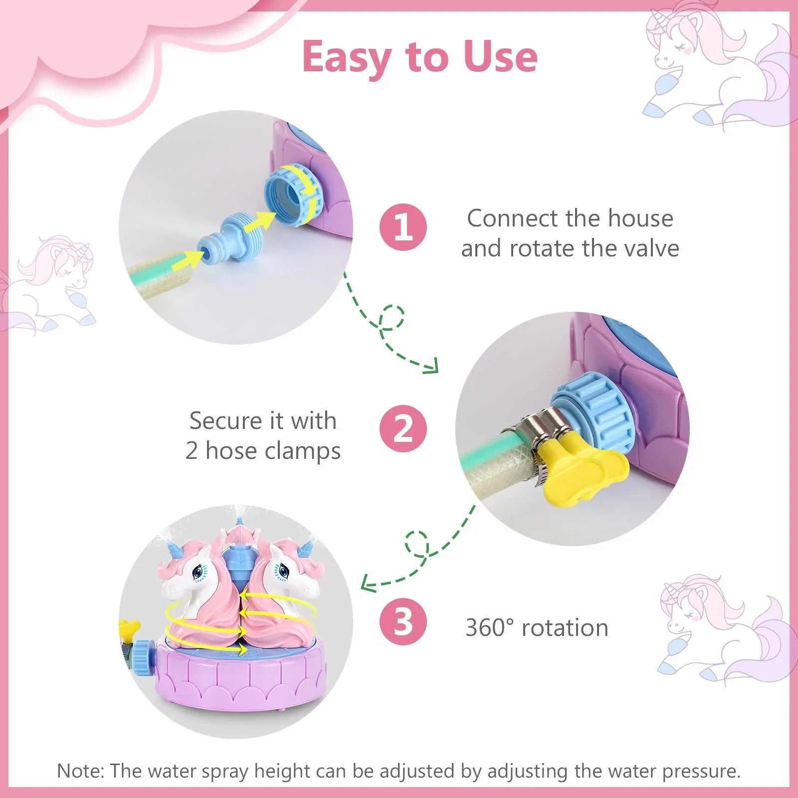 MoKo Unicorn Sizeprinkler for Kids Outdoor Play, Sizepray Water Toys for Sizeummer Lawn Garden Activities