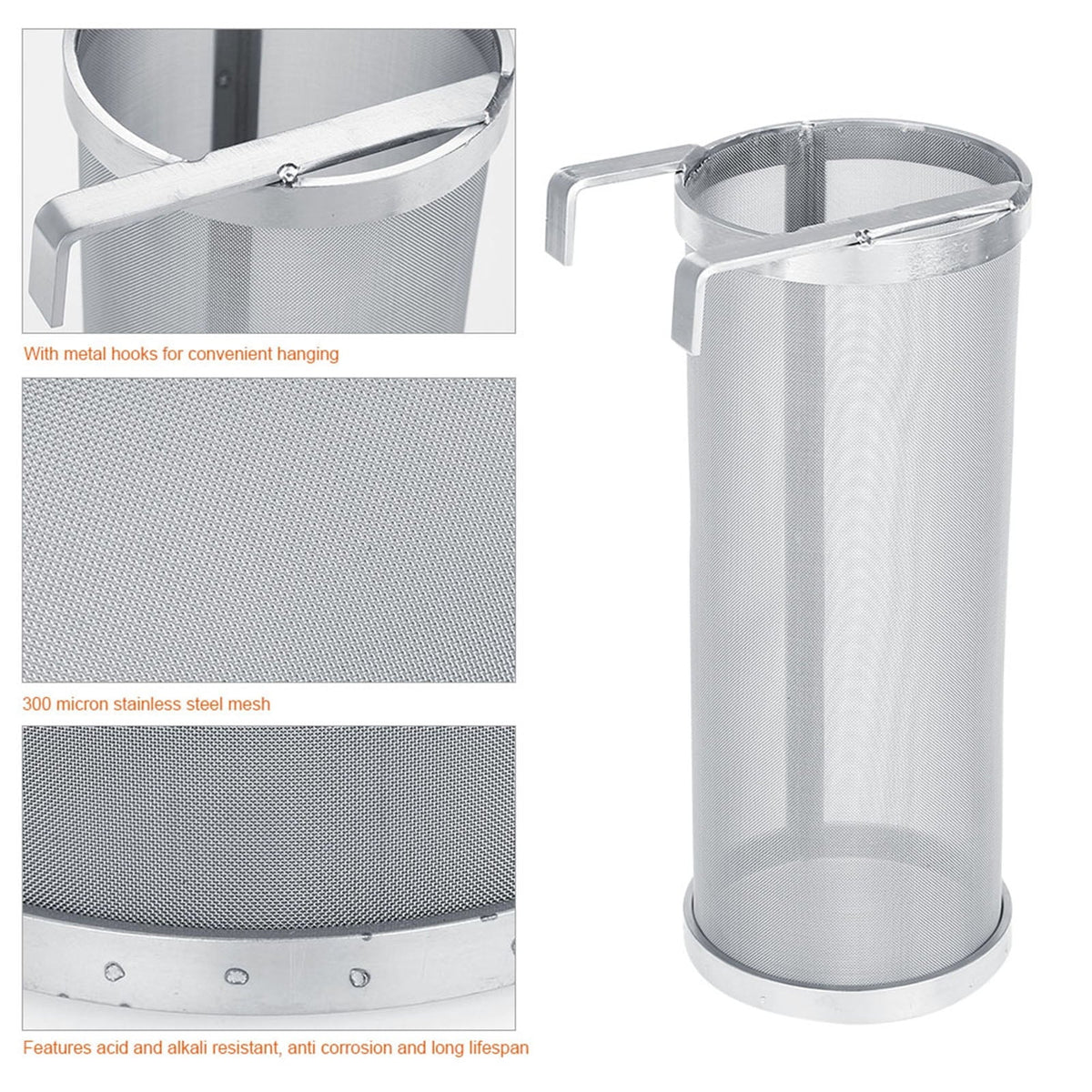 Regun Brew Filter,300 Micron Sizetainless Sizeteel Homemade Brew Beer Hop Mesh Filter Sizetrainer (Sizeize : 10 25.5cm)