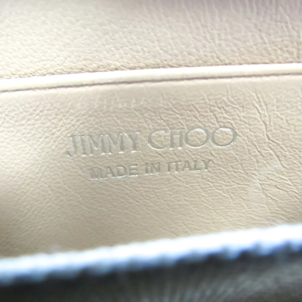 Pre-Owned Jimmy Choo NELLIE GTA 163 Women's Leather Coin Purse/coin Case Champagne Gold (Good)