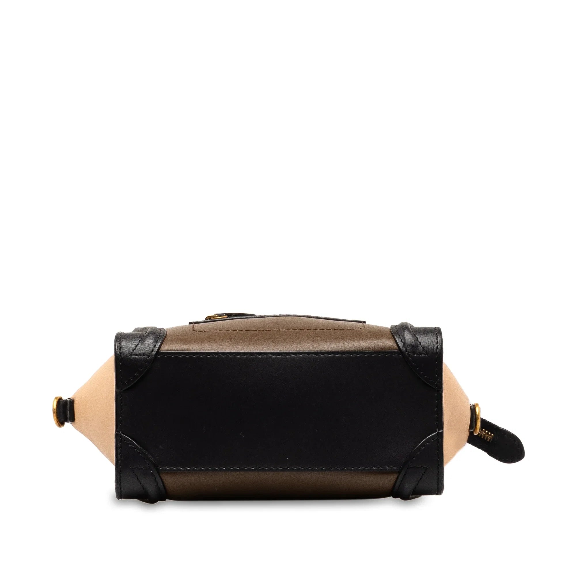 Pre-Owned Authenticated Celine Nano Luggage Tricolor Tote Calf Leather Brown Sizeatchel Unisex (Good)