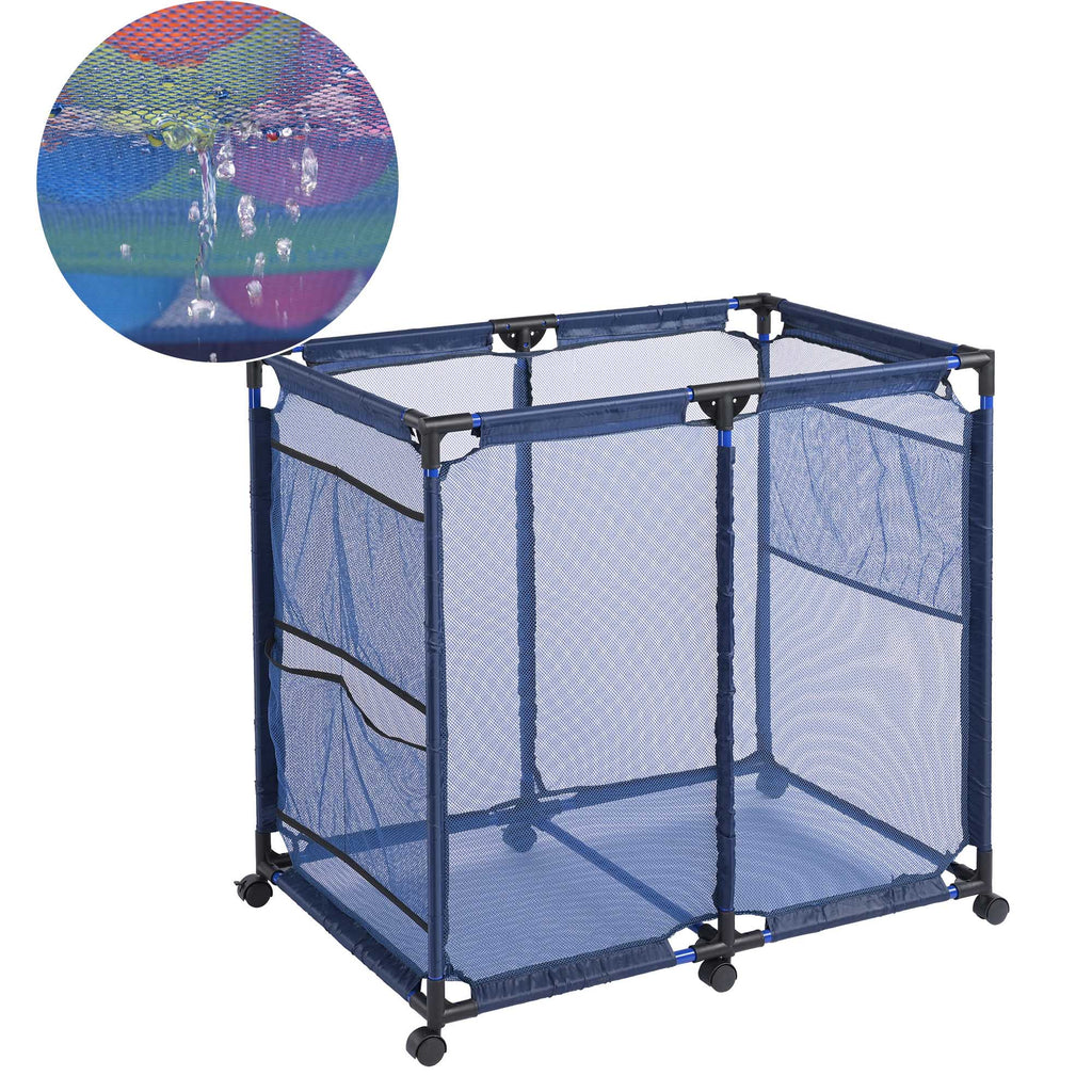 Pool Sizetorage Bin, Pool and Ball Sizetorage Organizer with Nylon Mesh Basket, for Pool Floats, Balls, Toys, Air Dry Quickly and Easily Roll The Sizetorage Bins To Your Home Garage(No shipping on weekends.)