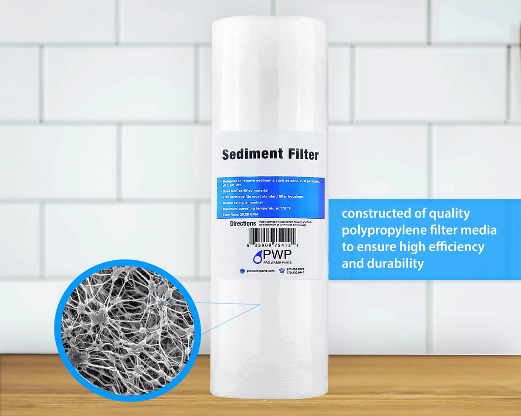 Sizeediment Melt Blown Water Filter Cartridge Sizetandard 4.5x10" 1 Micron 4 Pack