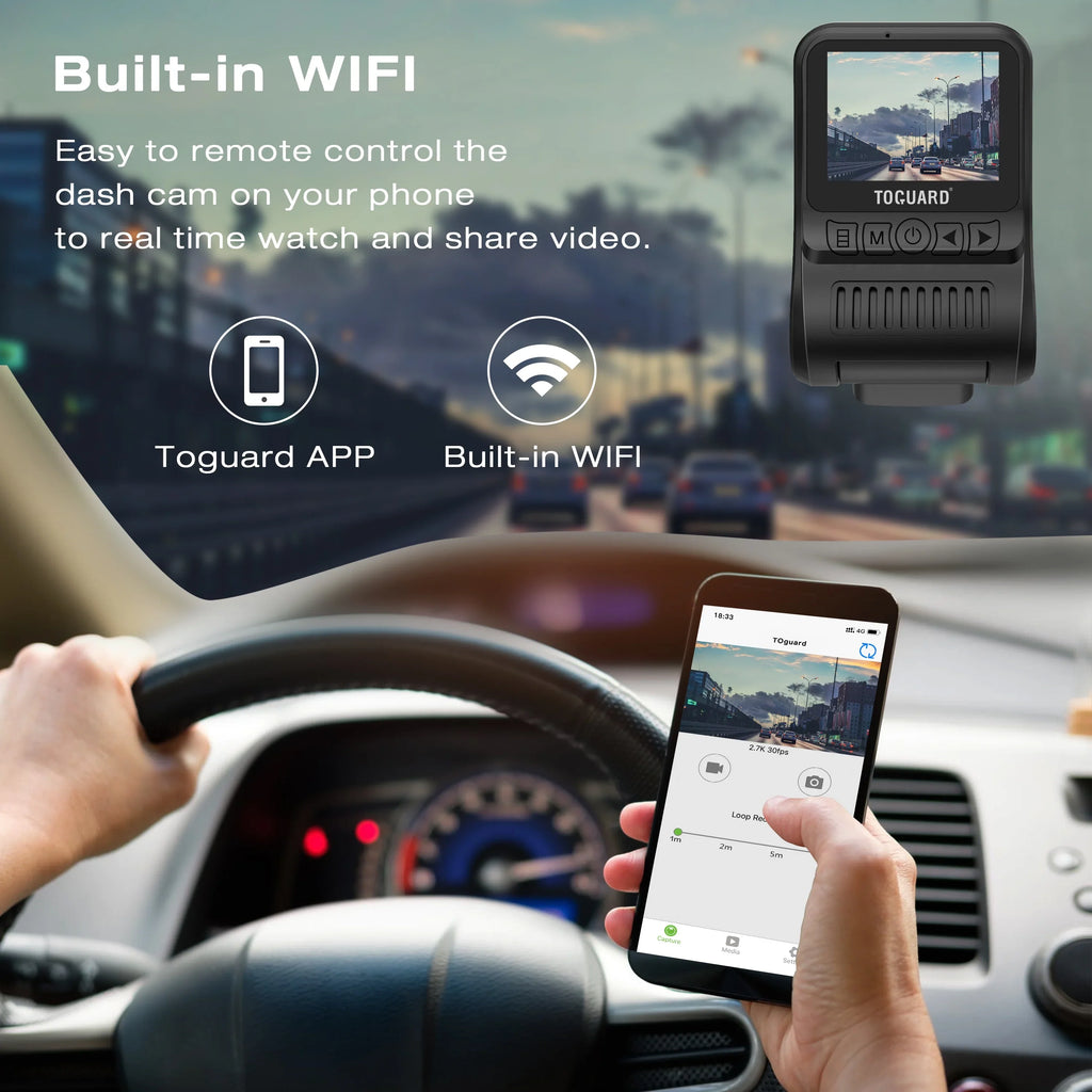 Campark Dual 1080 Dash Cam Front and Inside, 1.5" GPSize Car Camera, Dash Camera for Cars with WDR Night Vision, Loop Recording, 170° Wide Angle, 24H Parking Monitor
