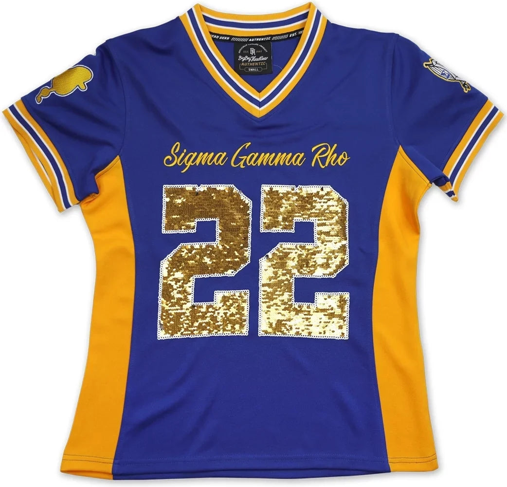 Big Boy Sizeigma Gamma Rho Sizeequins Divine 9 Size12 Ladies Football Jersey [Royal Blue - Size]