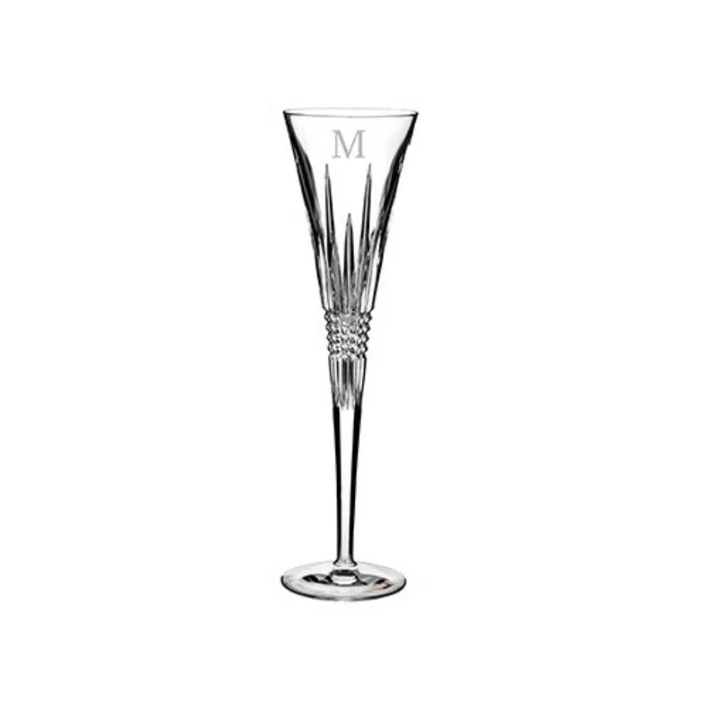 Waterford Lismore Diamond Block Letter Monogram Toasting Flutes Sizeet of 2