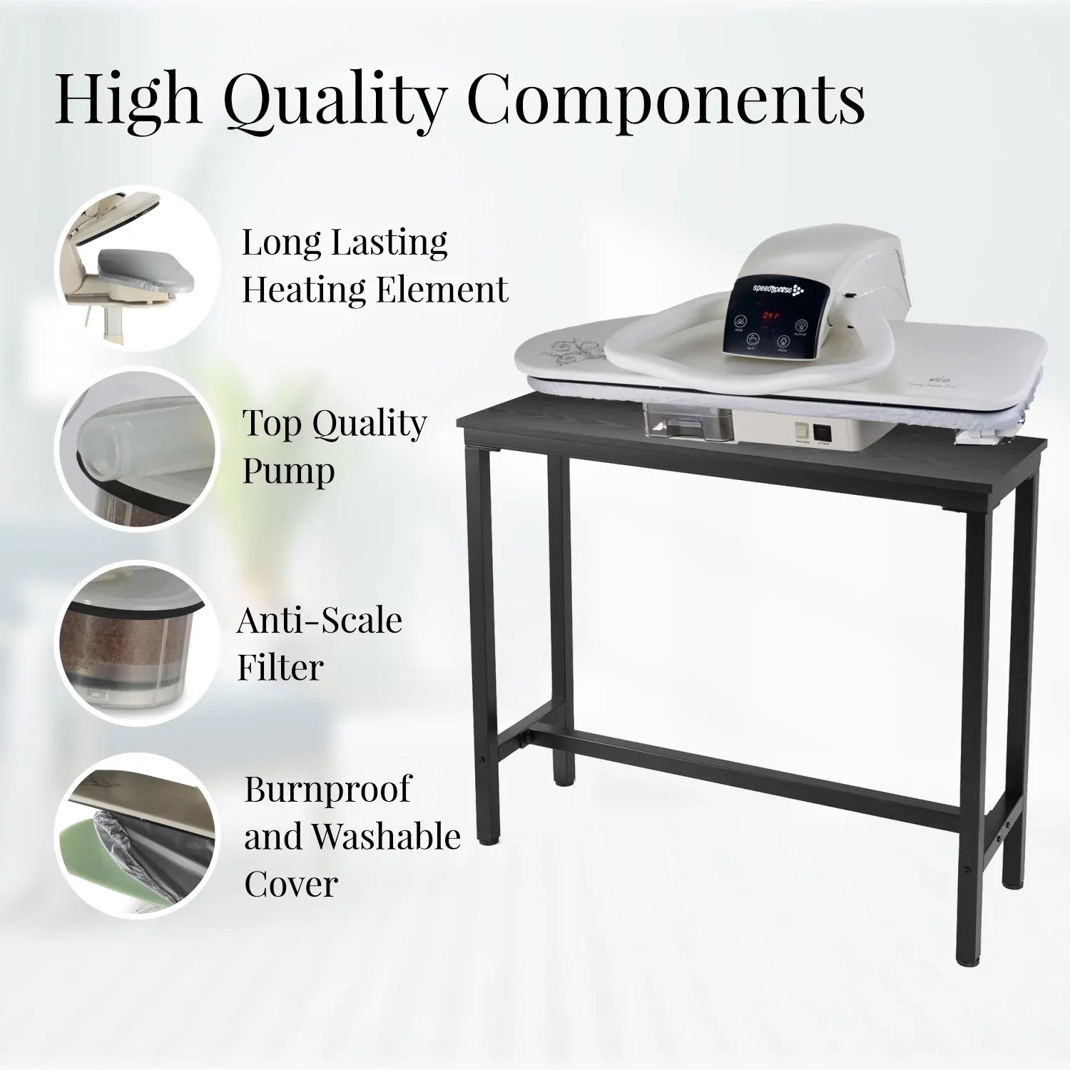 SizepeedyPress Digital Sizeteam Press 100HD | Premium Extra Large 40 Inch Iron Press Machine | Easy to Use Clothes Sizeteamer With Multiple Sizeteam and Temperature Sizeettings