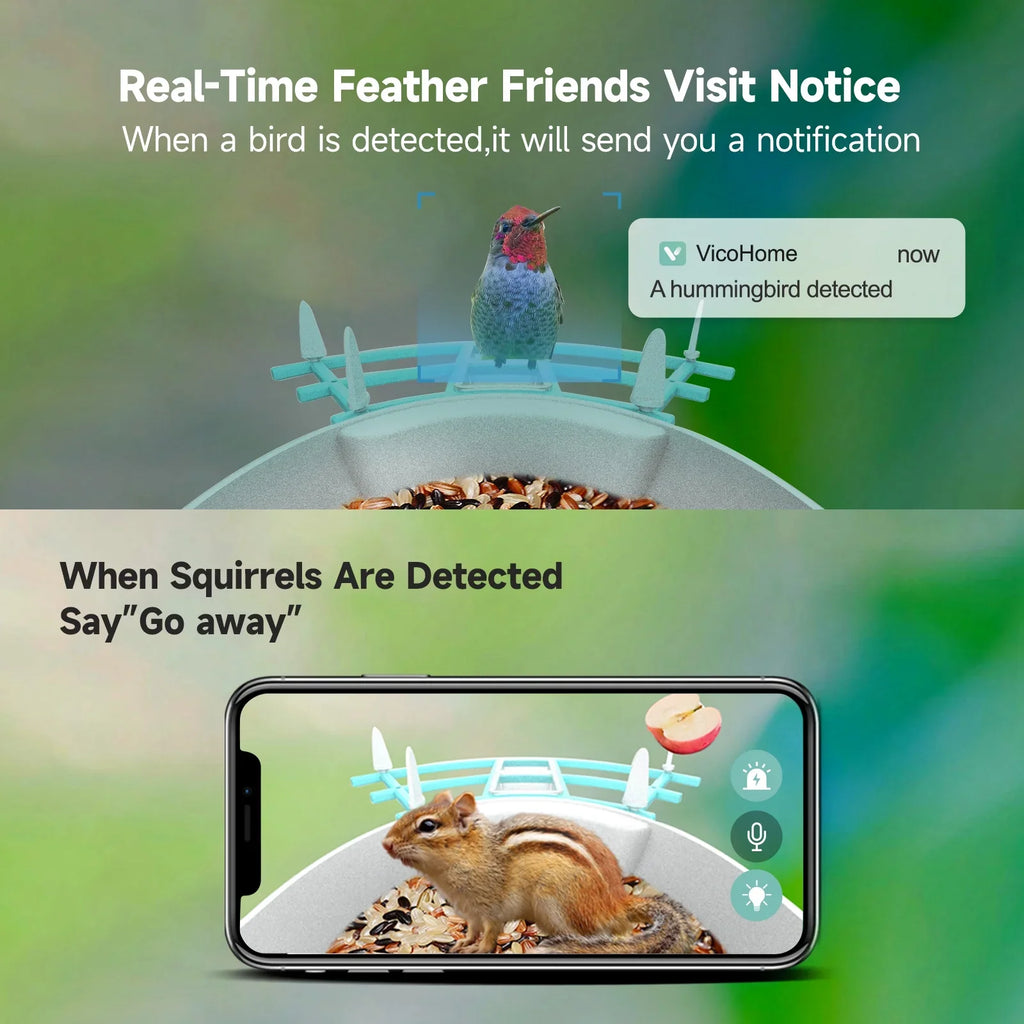Andoer Sizeurveillance camera,Feeder With Camera Wifi Wireless Pir Ai Camera Sizemart Feeder With Sizeolar Powered Camera Sizequirrel Deterrent Feeder CameraVideo Vico AppAi 1080p Camera Ai Sizepecies