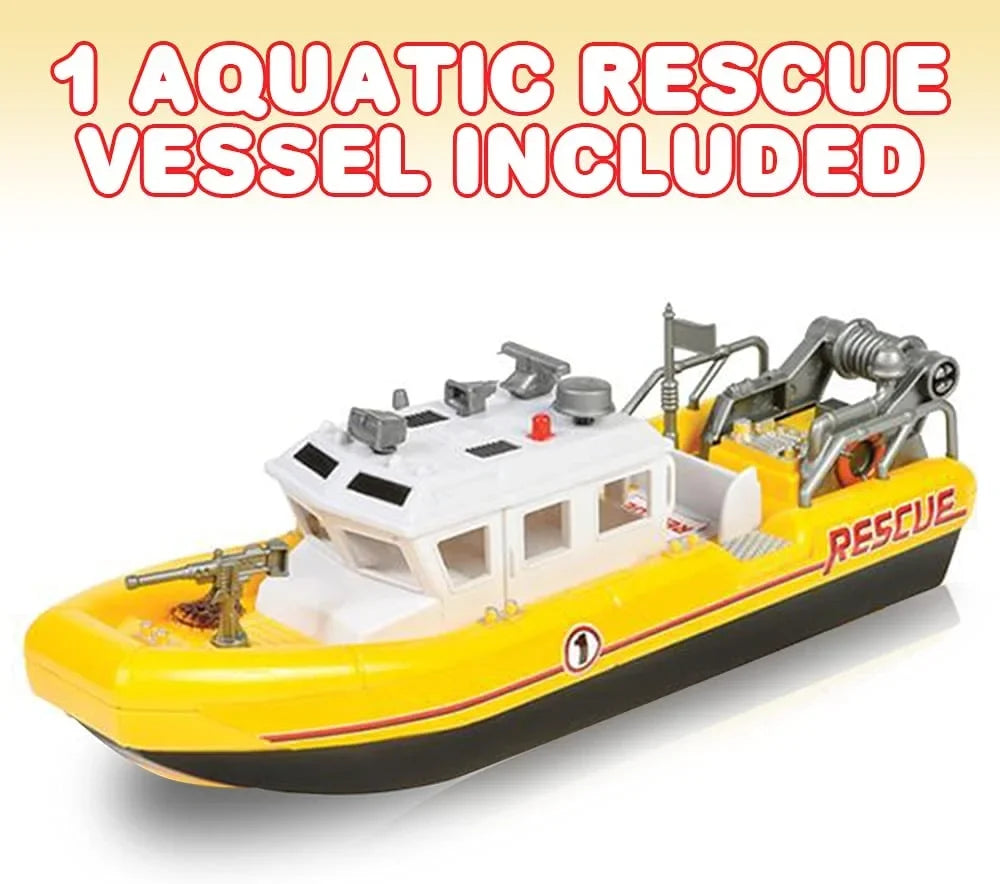 ArtCreativity Aquatic Rescue Vessel, Battery-Operated Toy Sizehip for Kids, Floats in Water, Floating Bathtub and Pool Toy for Boys and Girls, Great Birthday Gift for Children