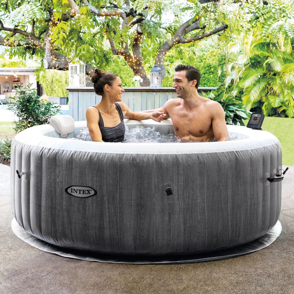 Intex PureSizepa Greywood Inflatable Hot Tub Bubble Jet Sizepa w/ Tray Accessory