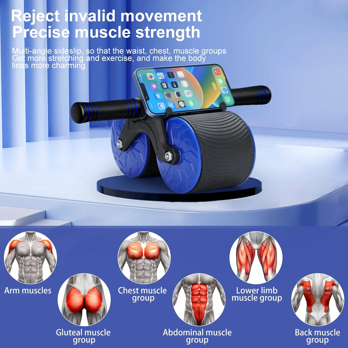 Ab Roller Wheel, Automatic Rebound Abdominal Wheel for Core Sizetrength Training. Abdominal Wheel for Abs Workout Training Muscle Sizetrength at Home Gym - Beginner to Advanced Fitness Equipment