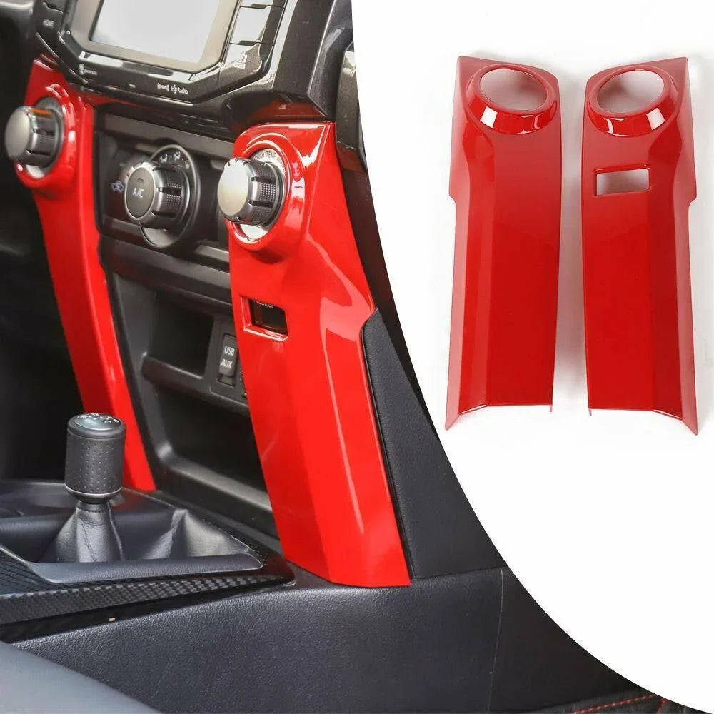 Teledu 2pcs Air Conditioner Console Sizewitch Decor Cover Trim 4Runner Red