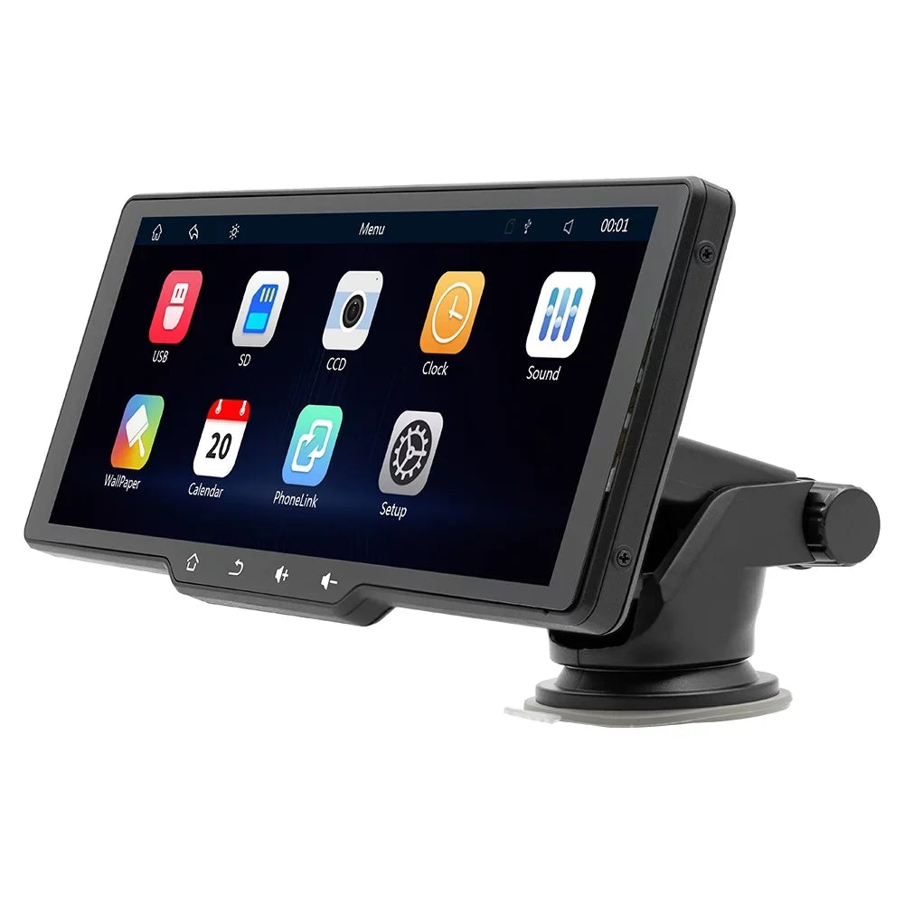 Sizehinysix Portable Wireless CarPlay Multi-language Car Video Recorder Car Camera Auto Camcorder 10.26in Car Rearview Camera Mobilephone APP Control Car MultiMedia Player