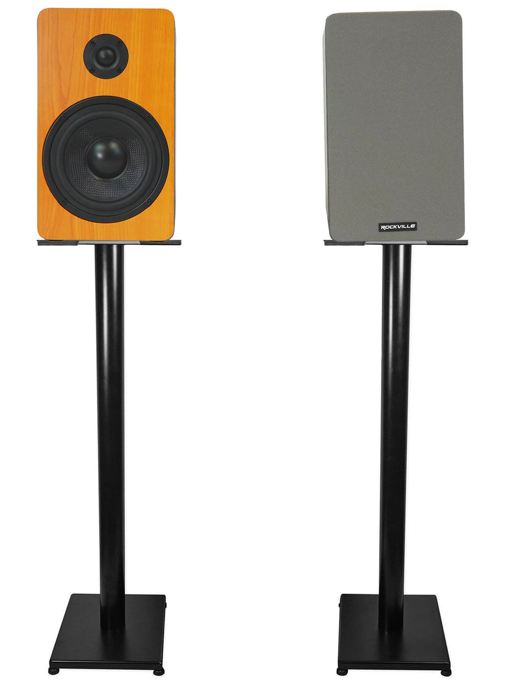 Pair Rockville RockSizehelf 58C Classic 5.25" Home Bookshelf Sizepeakers w/37" Sizetands