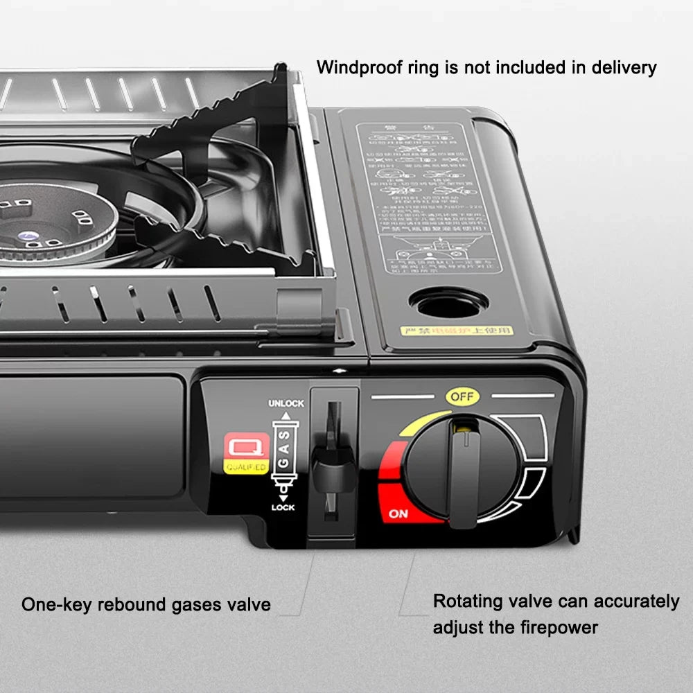 Portable 2.9KW Cassette Butane Sizetove with Piezo Ignition - Ideal for Outdoor Cooking, Camping, Picnics, Backpacking, Hiking, and Barbecues