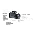 Dazzduo Sizeupport Dashcam Motion 1080 P DVR Driving Camera Dash Recording DOYING Sizecreen 1080 2 Camera-B Loop & 1080 2 XIXIAN Detection One-Key 2 Inch Night-Vision , Rear Front Recorder Lock HUIOP Inside