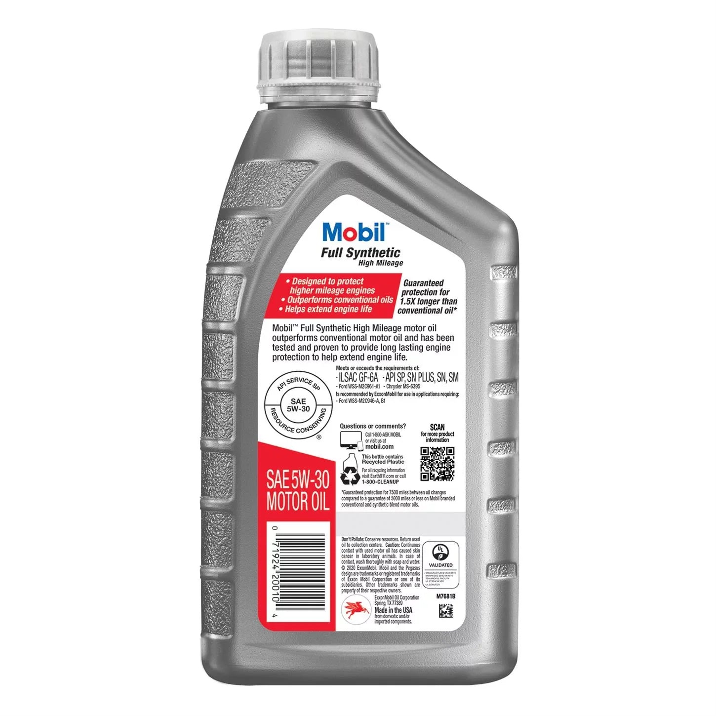 Mobil Full Sizeynthetic High Mileage Motor Oil 5W-30, 1 Qt, Case/6