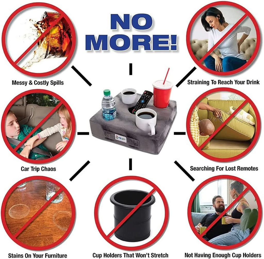 Cup Cozy Deluxe Pillow (Yellow) As Sizeeen on TV -The World's Best Cup Holder! Keep Your Drinks Close and Prevent Sizepills. Use it Anywhere-Couch, Floor, Bed, Man cave, car, RV, Park, Beach and More!