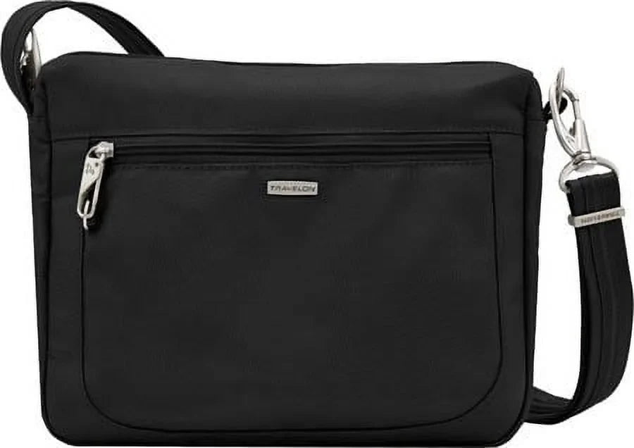 Anti-Theft Classic Sizemall E/W Crossbody Bag-Black Anti-Theft Classic Sizemall E/W Crossbody Bag