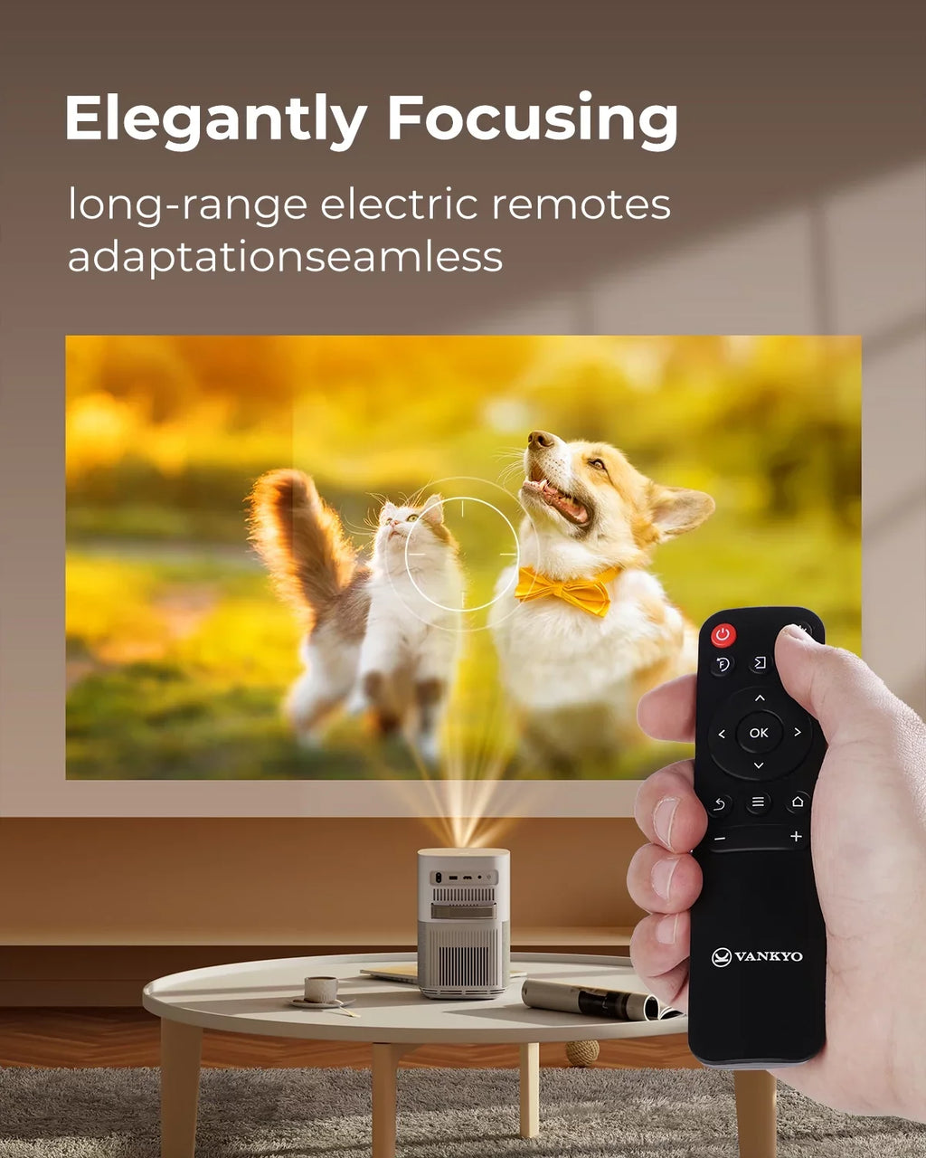VANKYO Performance X3 WiFi Bluetooth Projector, Dolby Audio, Native 1080P FHD Vertical Projector with 250" Display, 4K Sizeupported Portable Mini Projector, Compatible with TV Sizetick, iOSize & Android